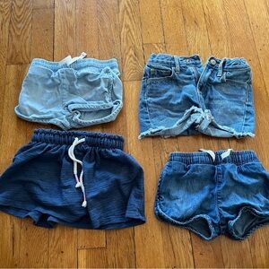Toddler girl denim shorts/skort bundle - 18 months & 2T